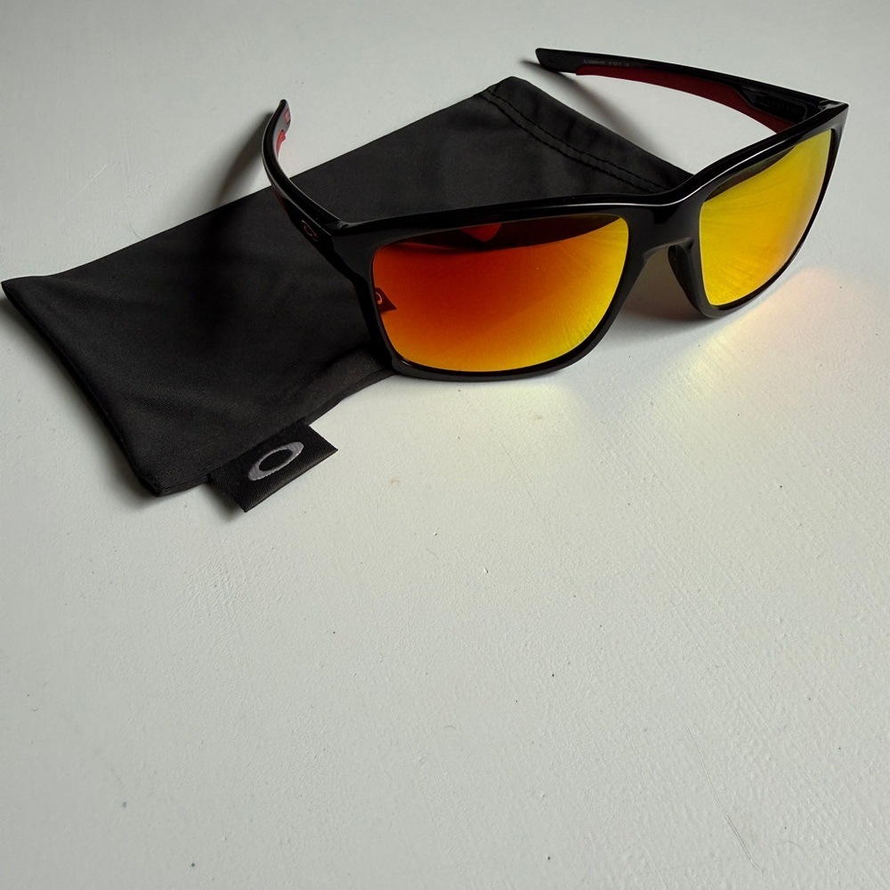 Oakley Mainlink Black and Red Frame with Ruby Prizm Polarized Lenses